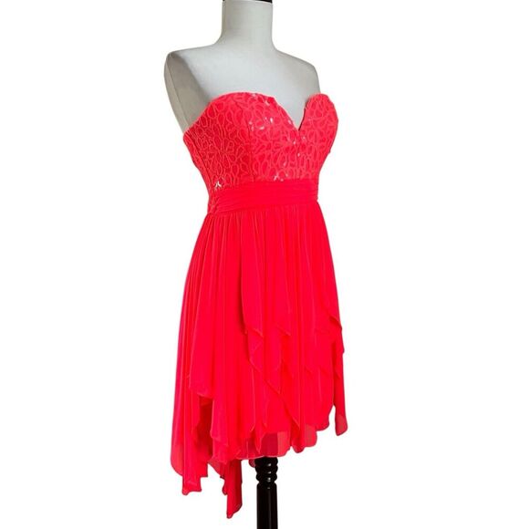 My Michelle Y2K Sequin Strapless Dress XS 5 Asymmetrical Fairy Grunge Festival - Picture 1 of 12